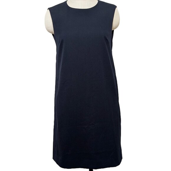 Vintage Dresses & Skirts - Vintage Navy Blue Shift Pocket Dress SZ L